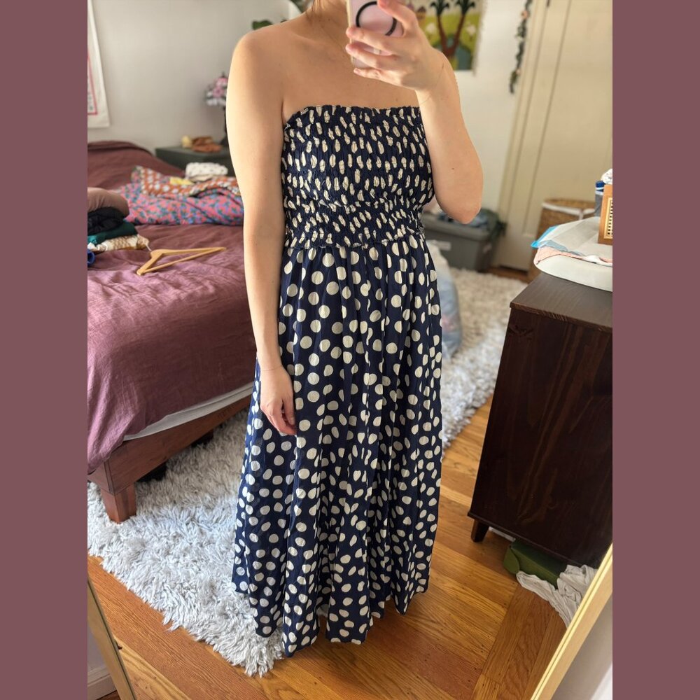 J. Crew Smocked maxi dress in cotton voile (S)